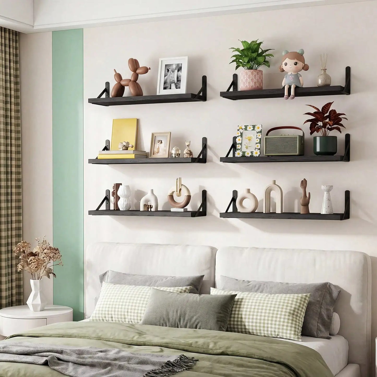 Rustic Floating Wood Shelves For Bedroom And Living Room