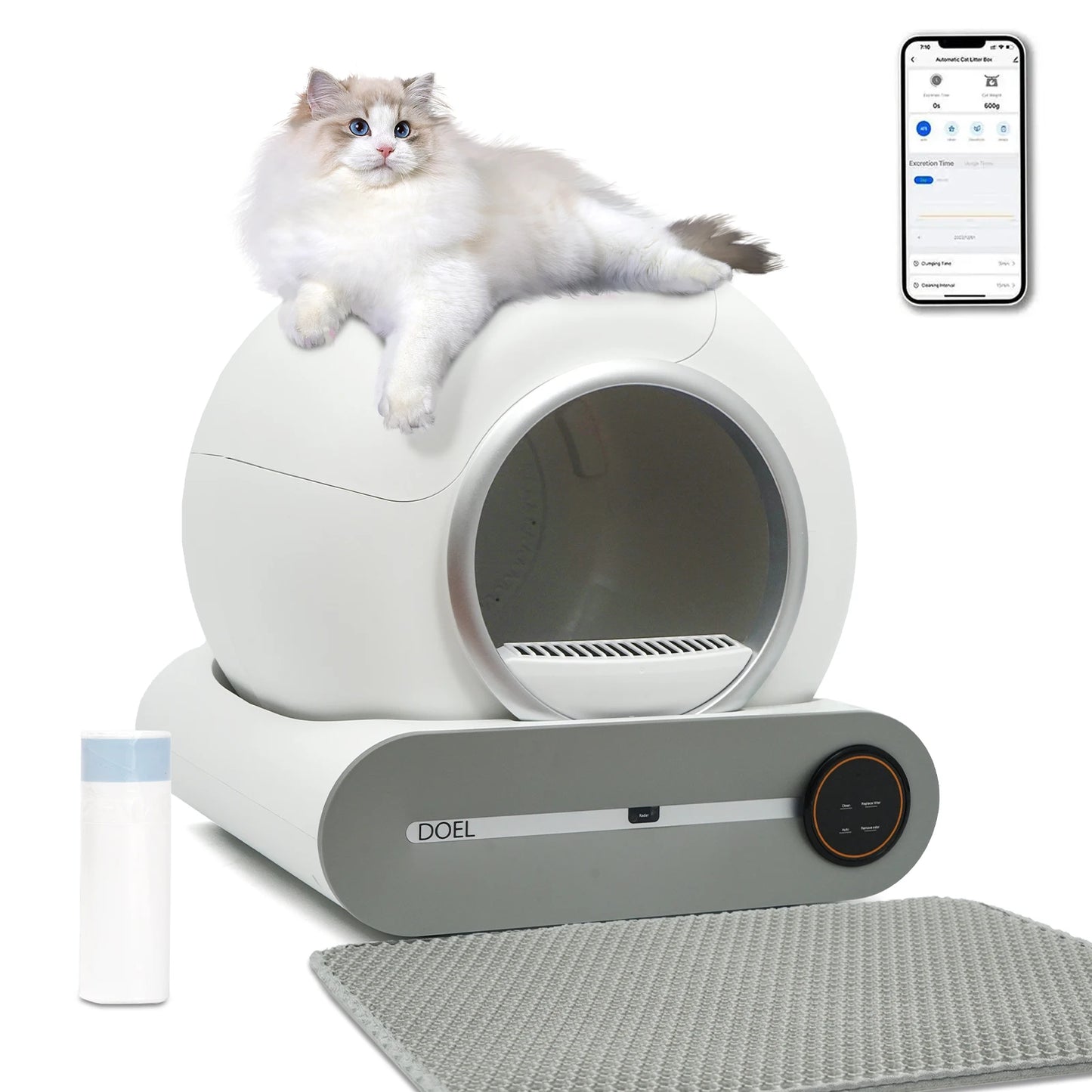 DOEL Self Cleaning Cat Litter Box Smart WiFi Automatic