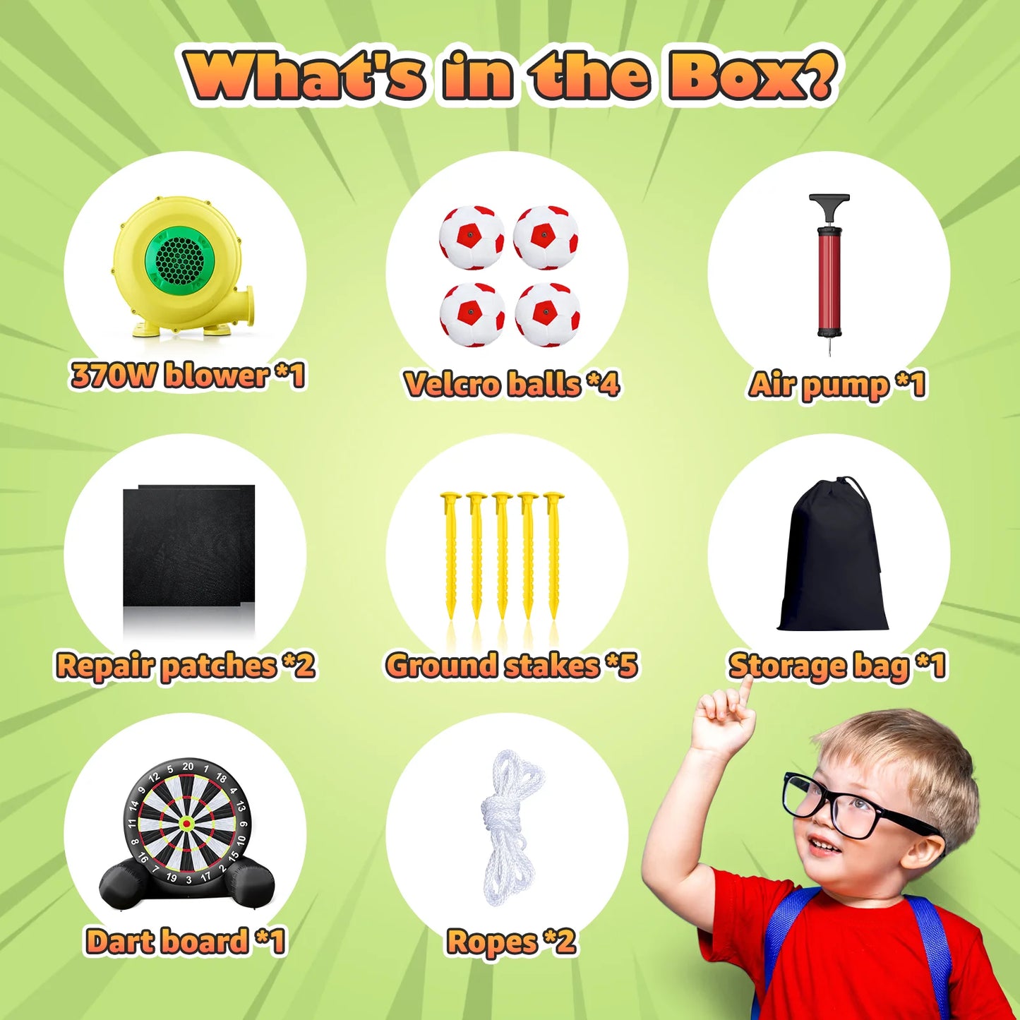 VANCEN Inflatable Giant Outdoor Soccer Darts Board With Balls