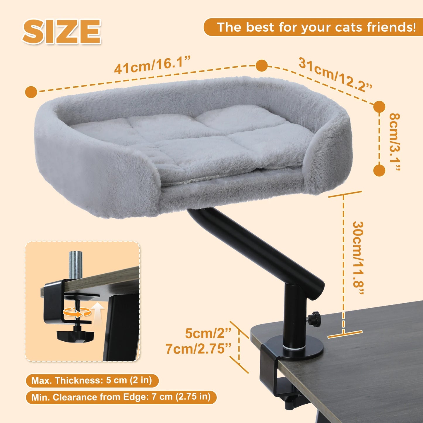 PAWZ Road Cat Desk Bed 360 Degree Rotatable Stand Indoor