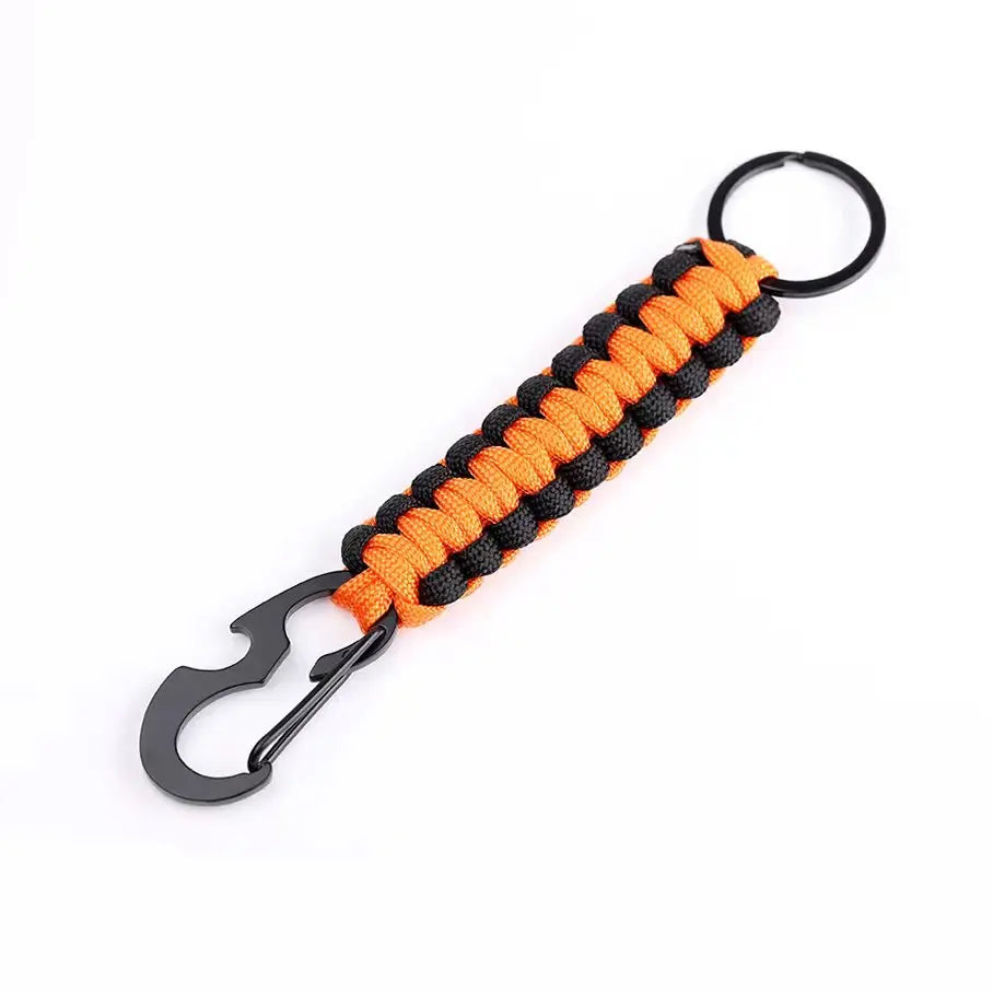 Paracord Keychain With Carabiner And Bottle Opener For Outdoors
