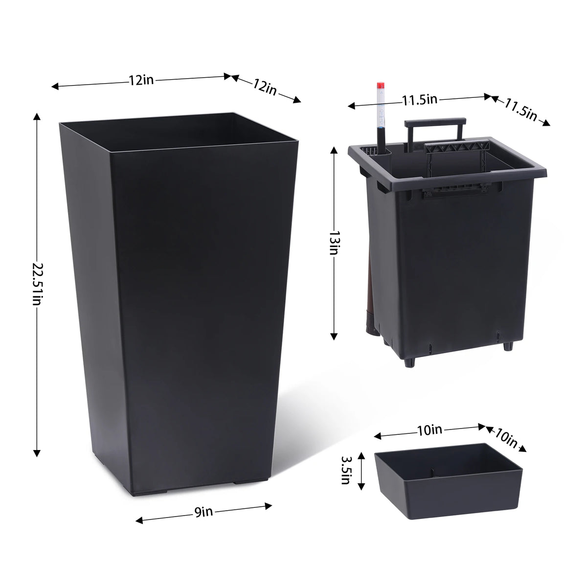 Two Pack Planters Outdoor Indoor Pots With Auto Watering