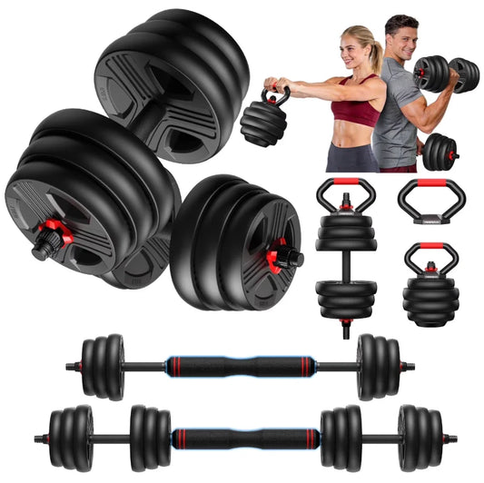 FED Fitness Adjustable 5-in-1 Dumbbell Set with Barbell Conversion