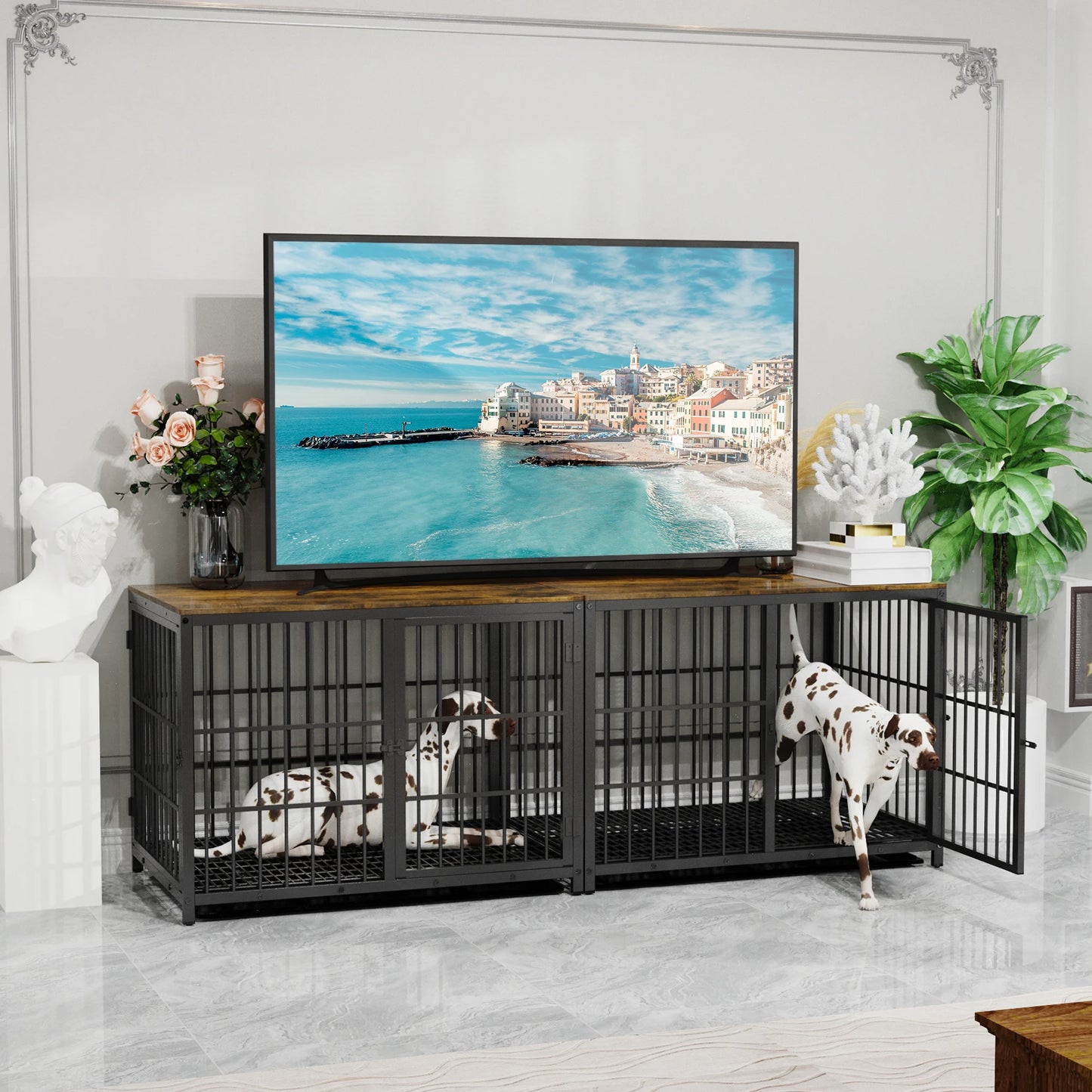 Furniture Style Dog Crate End Table With Removable Tray
