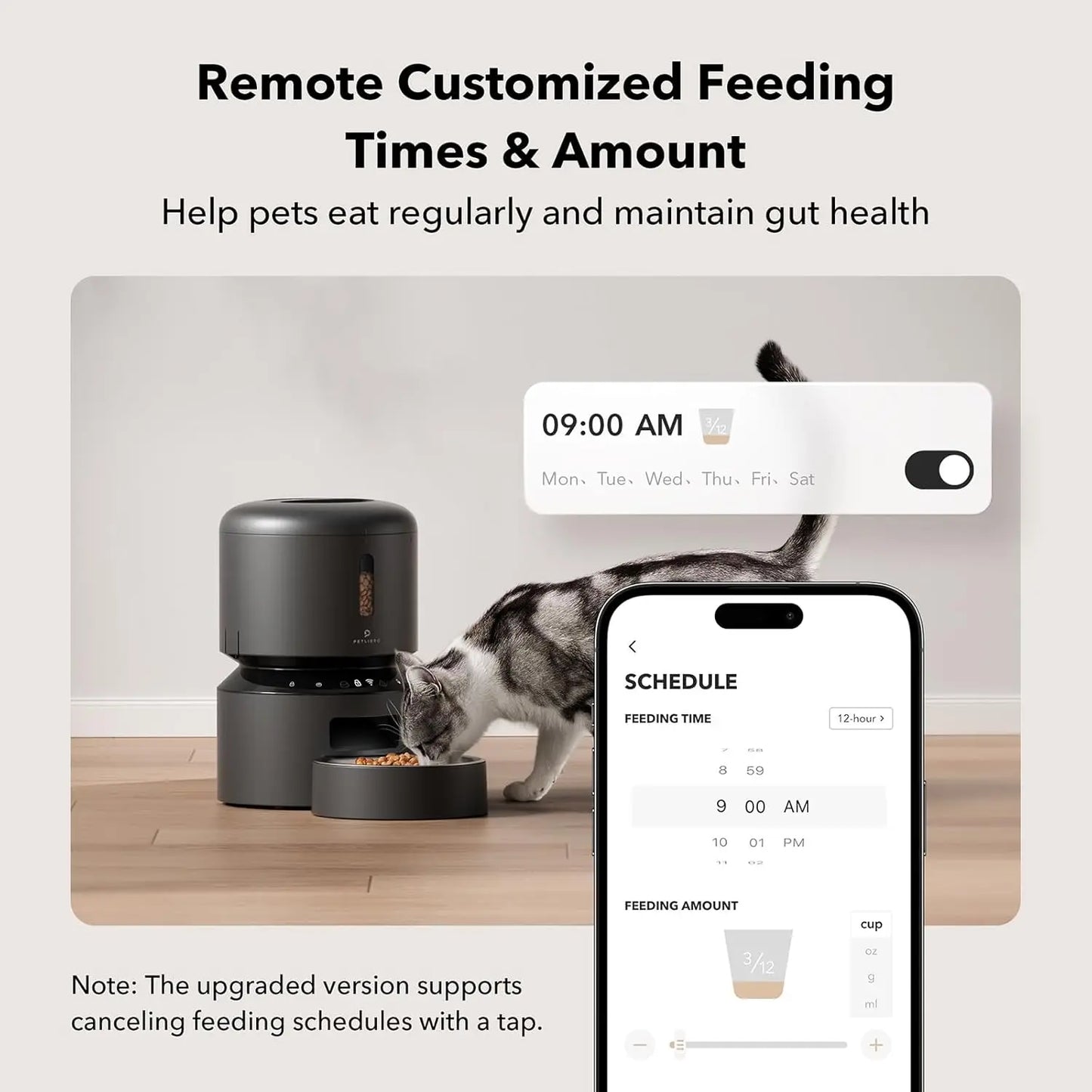 Automatic Pet Feeder With WiFi Timed Dispenser For Pets