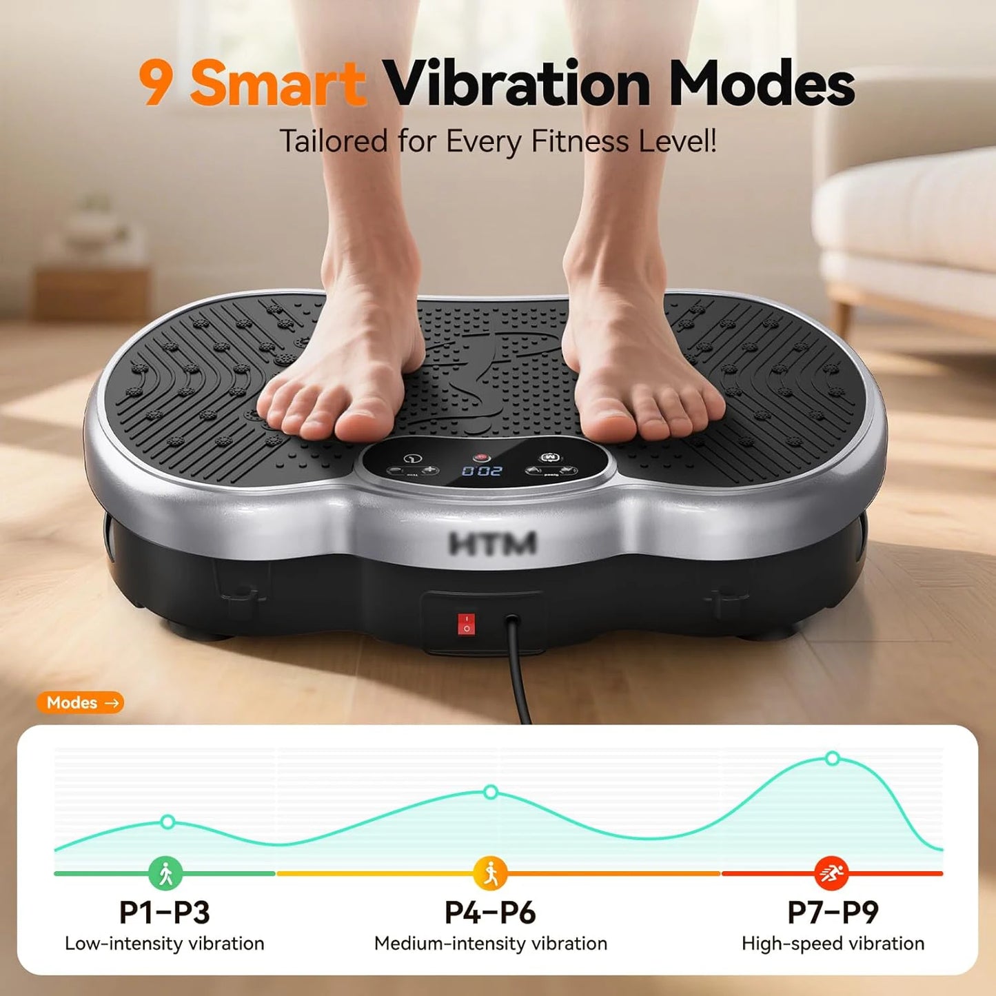 HTMM Calorie Tracking Vibration Plate For Home Gym Muscle Toning