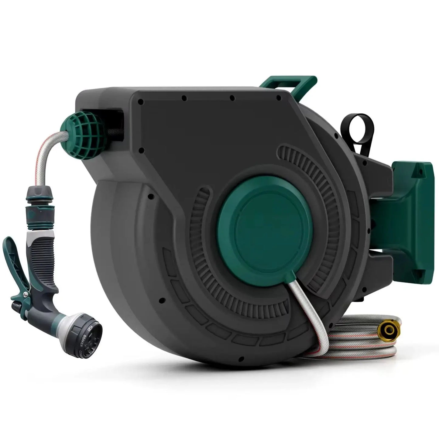 Retractable Garden Hose Reel With Slow Return, Wall Mount, Any Length Lock