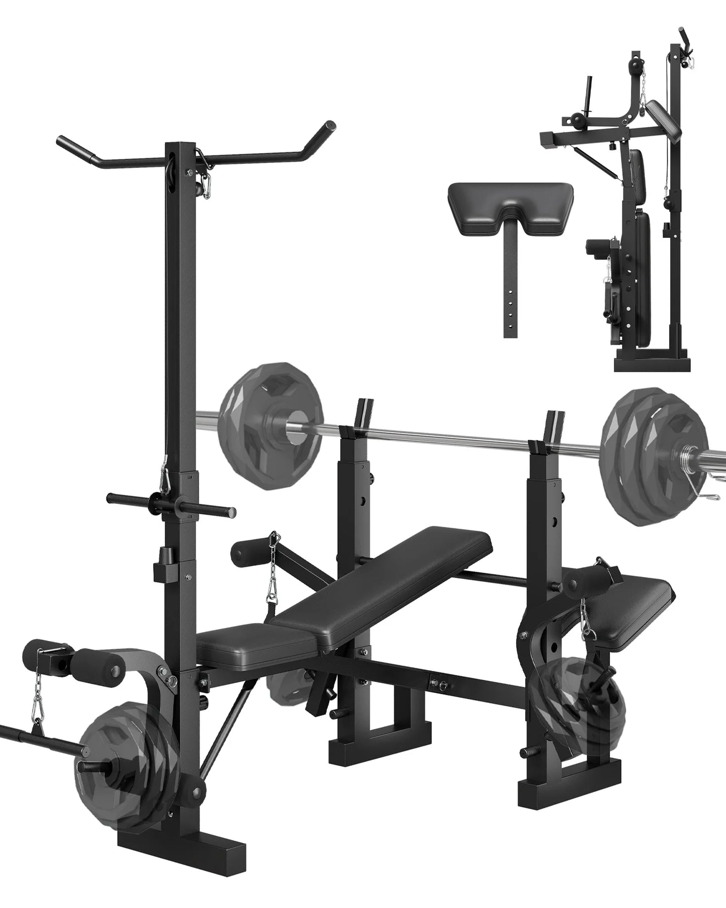HiMISS 4-in-1 Weight Bench With Leg Developer Foldable