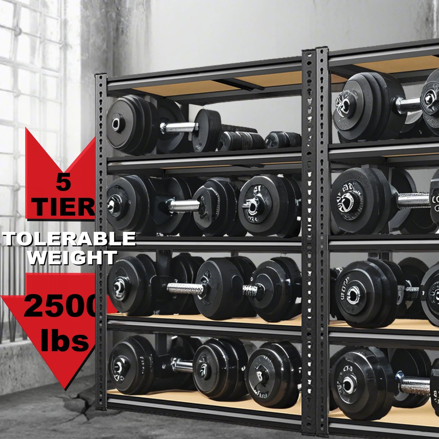 Heavy Duty Garage Shelving Unit With 2000 Lbs Capacity