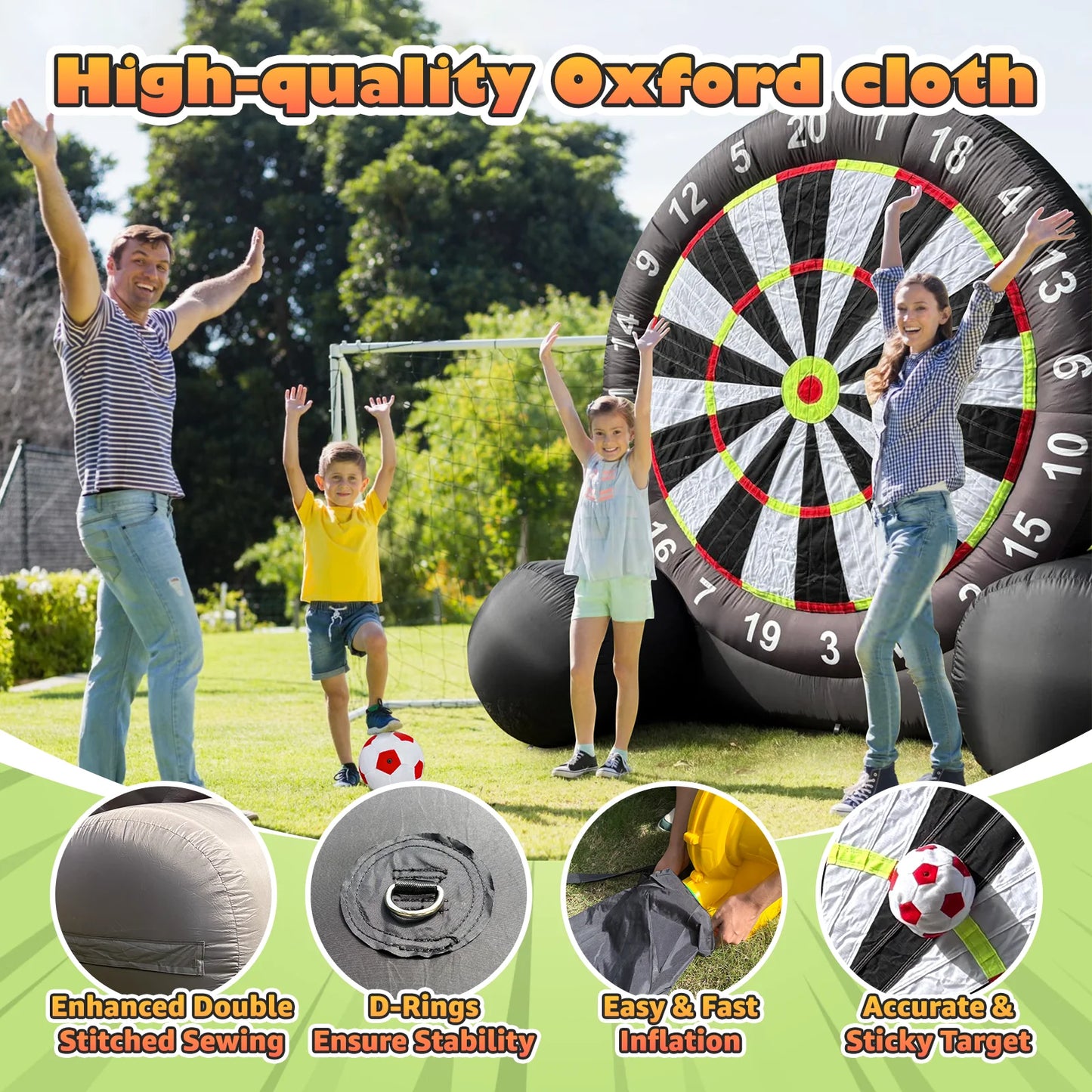 VANCEN Inflatable Giant Outdoor Soccer Darts Board With Balls