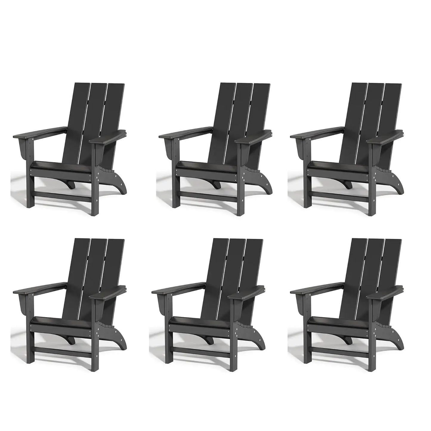 Poly Lumber Adirondack Chairs Set Of 6 Outdoor Seating