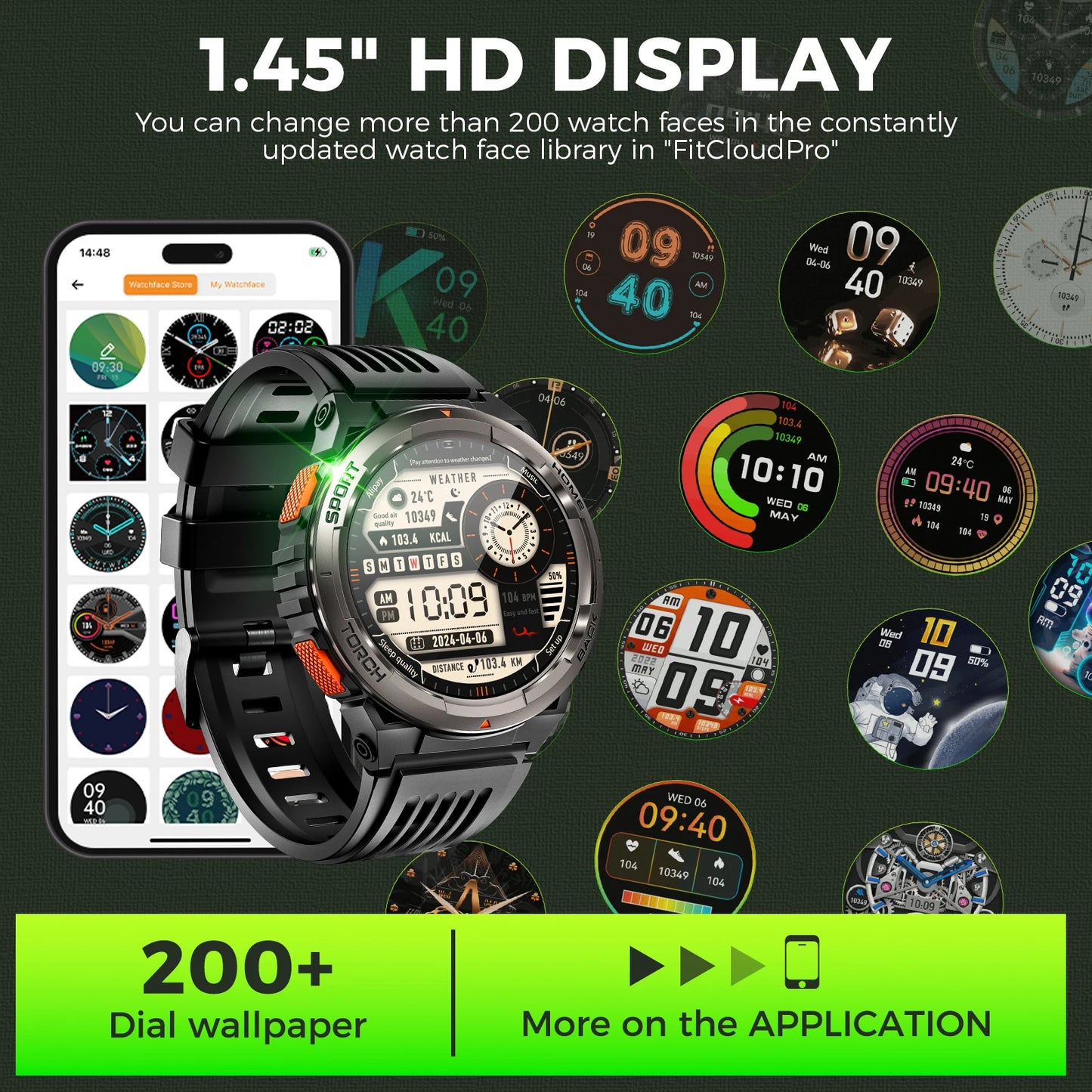 EIGIIS KE5 Smartwatch 3ATM Waterproof Compass Altimeter Barometer