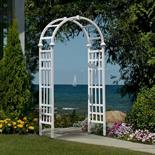 XMSJ Vinyl Arbor Garden Arch Outdoor Weather Resistant