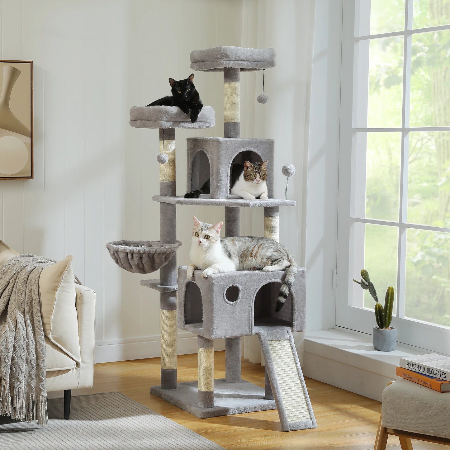 PAWZ Road Multi-Level Cat Tree Tower With Sisal Scratching Post