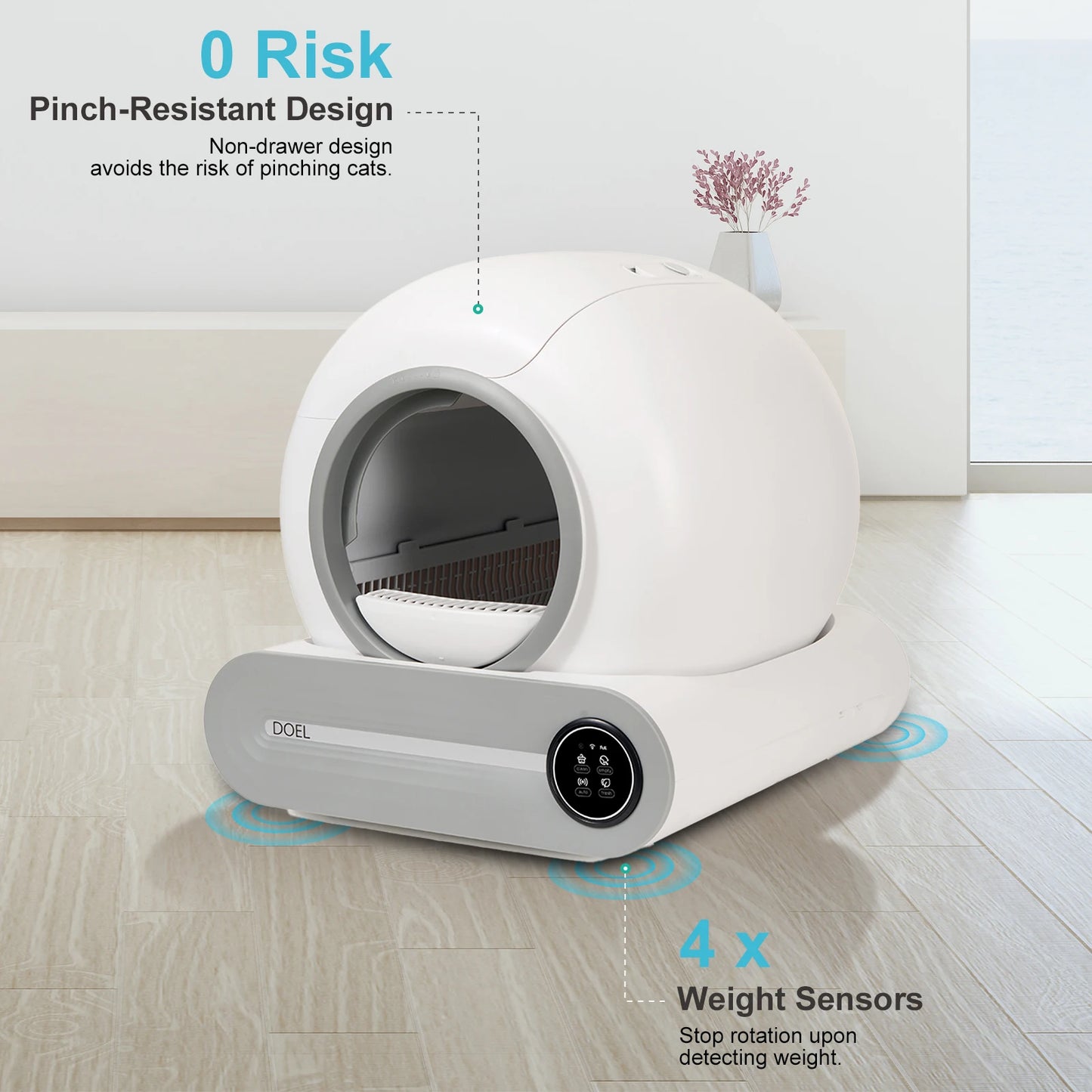 DOEL Self Cleaning Cat Litter Box Smart WiFi Automatic