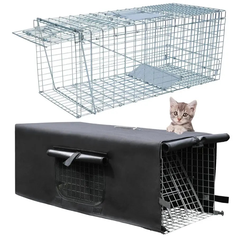 Live Animal Trap Cage With Cover For Cats And Mammals