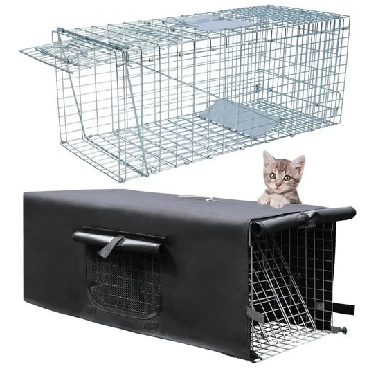 Live Animal Trap Cage With Cover For Cats And Mammals