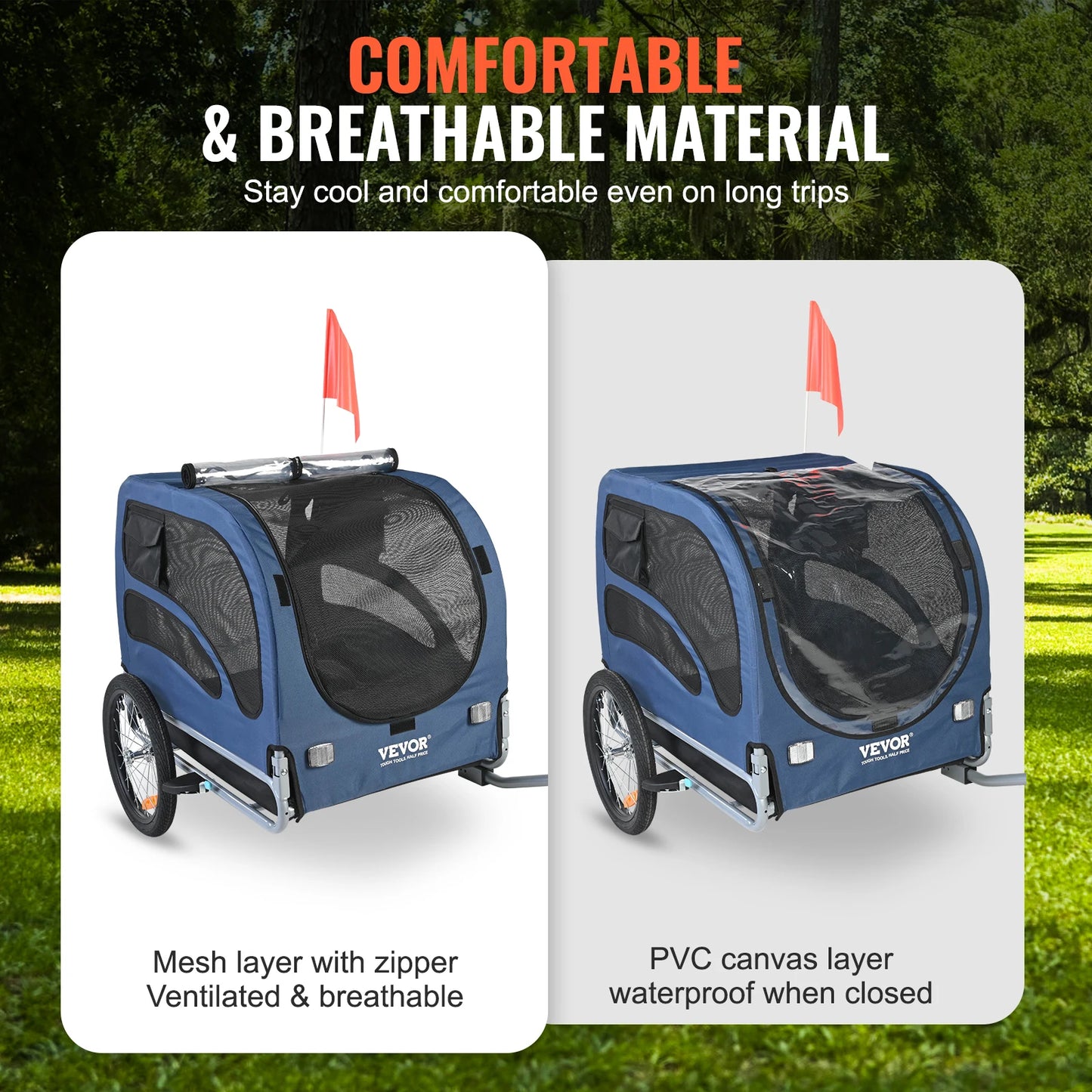 Pet Bicycle Carrier Trailer for Dogs 100lb Capacity
