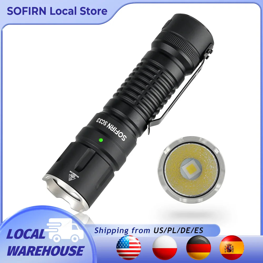 Sofirn SC33 XHP70.3 HI LED Flashlight USB-C Rechargeable