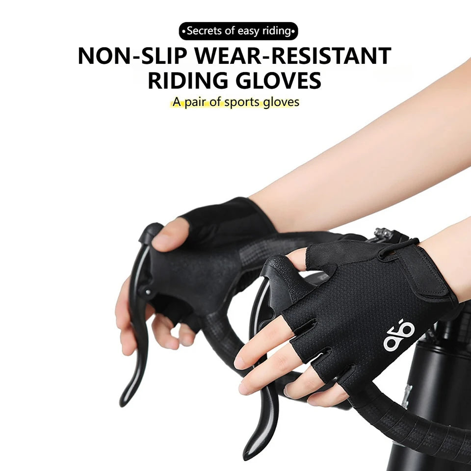 Summer Cycling Half Finger Gloves Breathable Non Slip Shock Absorbing