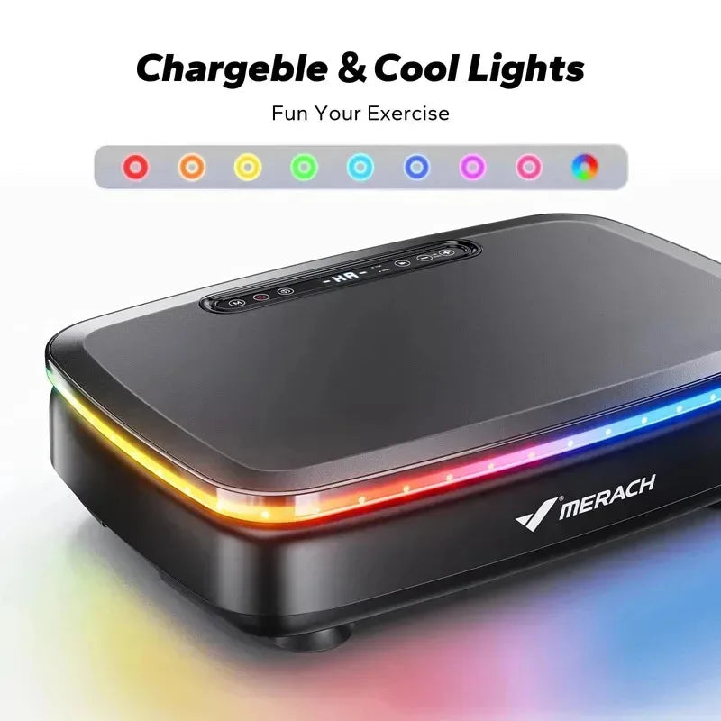 MERACH Vibration Plate Exercise Machine With Light Bluetooth