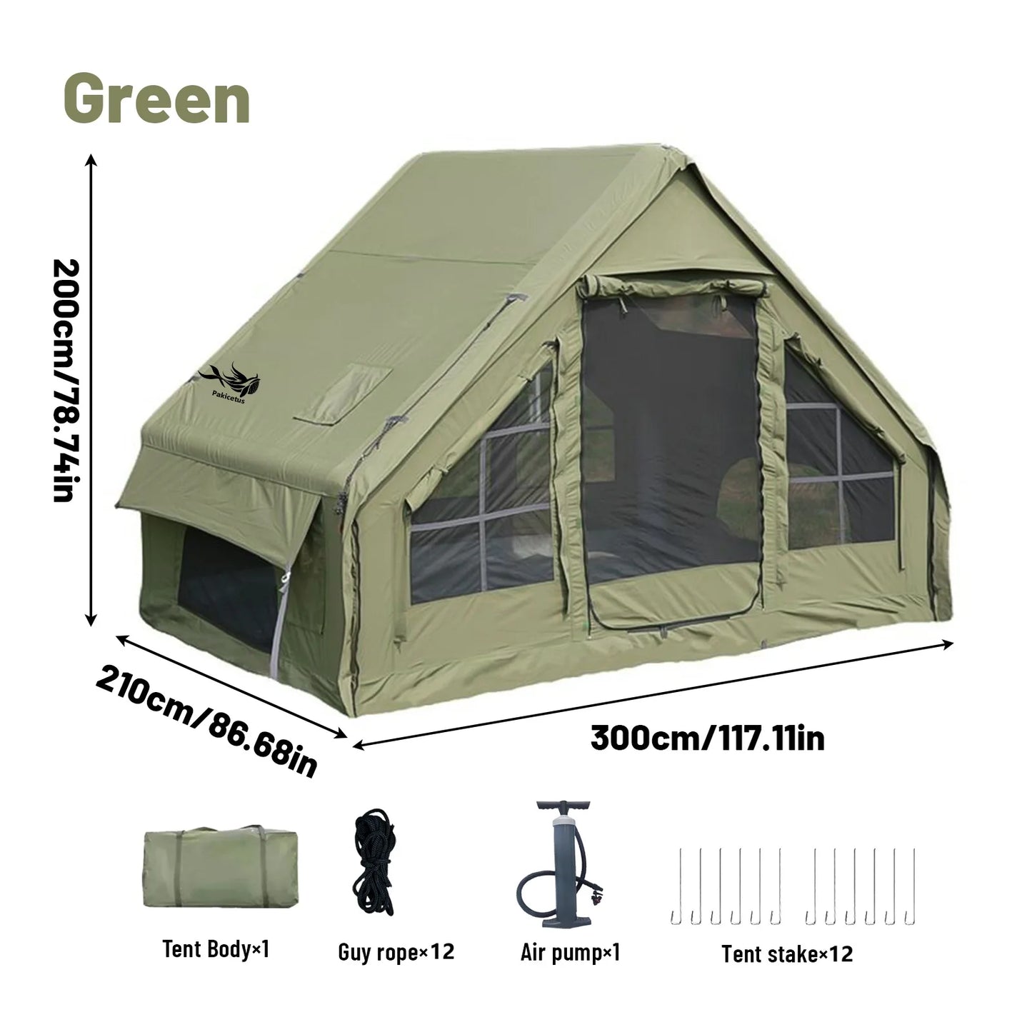 Pakicetus Inflatable Tent With Skylight Quick Setup