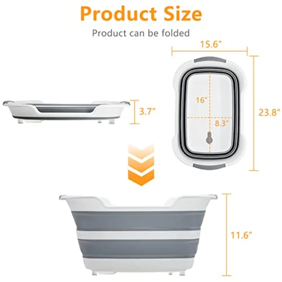 Collapsible Pet Bathtub with Drainage Hole and Hair Collector