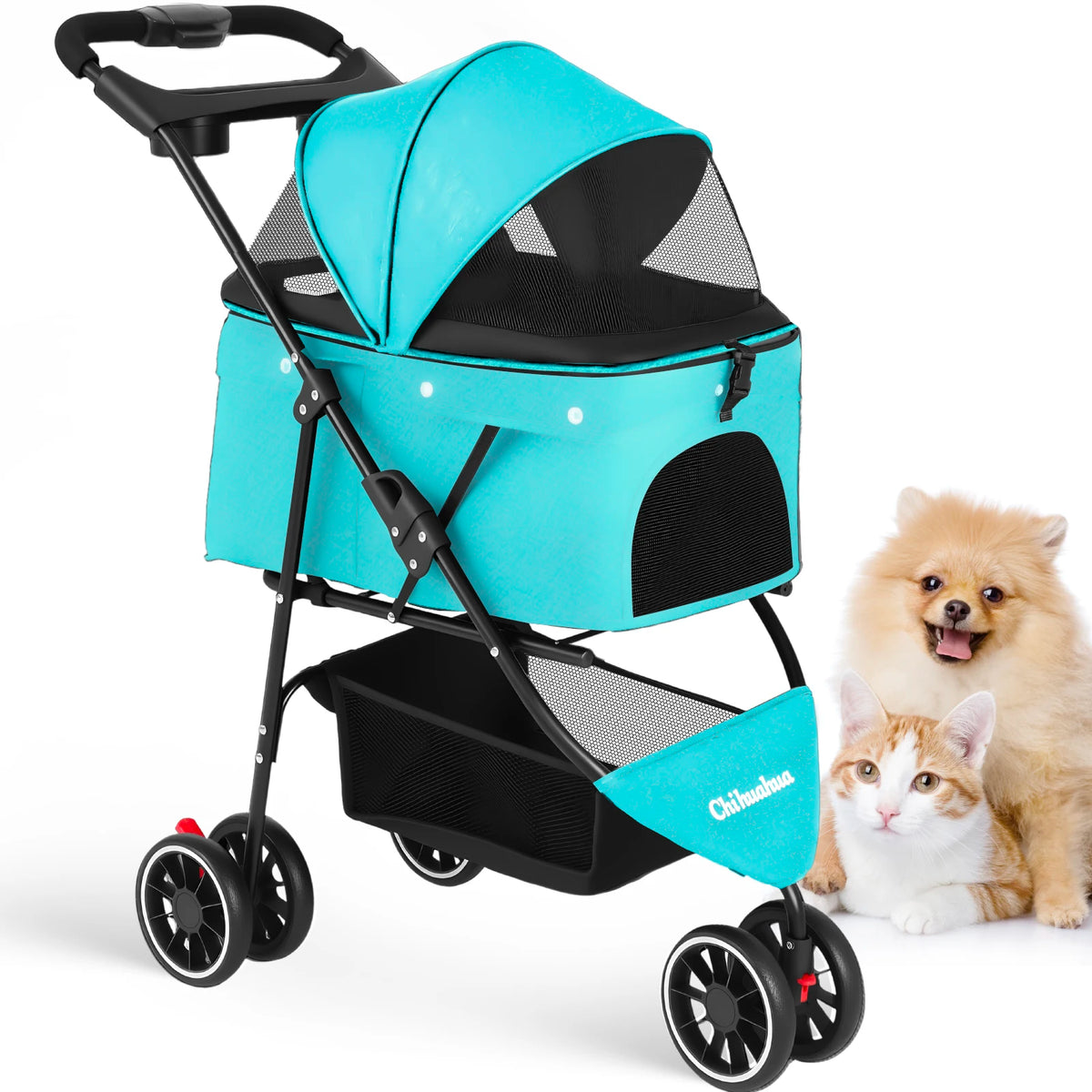 CHIHUAHUA Pet Stroller Foldable Carrier For Small Dogs And Cats