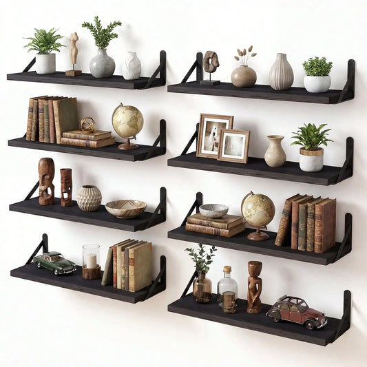 Rustic Floating Wood Shelves For Bedroom And Living Room