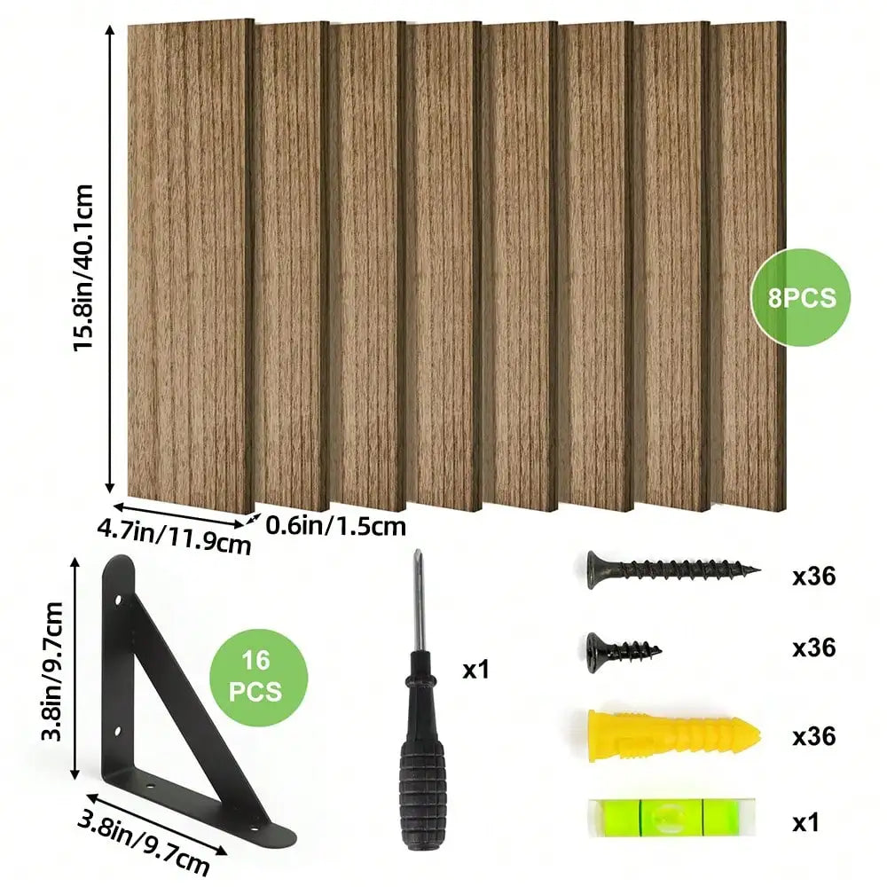 8-Piece Floating Rustic Wood Wall Shelves For Bedroom Living Room