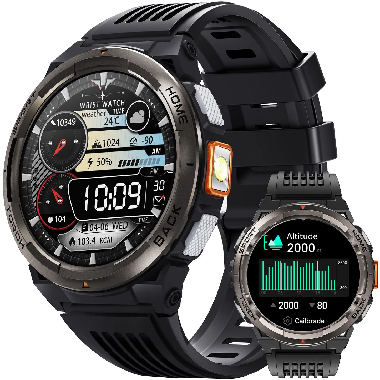 EIGIIS KE5 Smartwatch 3ATM Waterproof Compass Altimeter Barometer