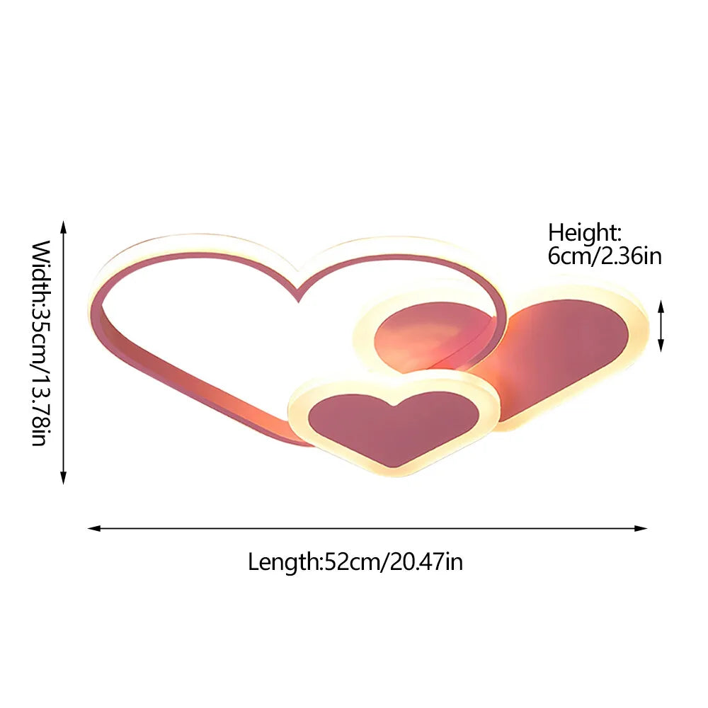 Heart Shaped LED Ceiling Lamp With Remote Control Light