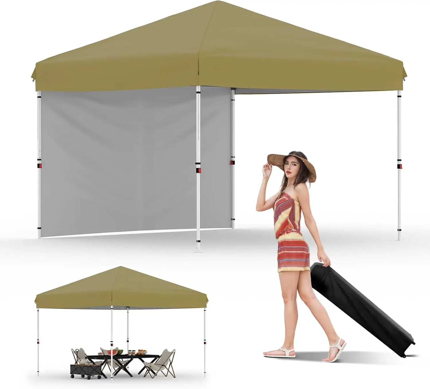TWISTER Pop Up Canopy Tent With Removable Sidewall UPF 50