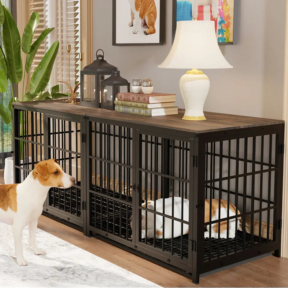 Furniture Style Dog Crate End Table With Removable Tray