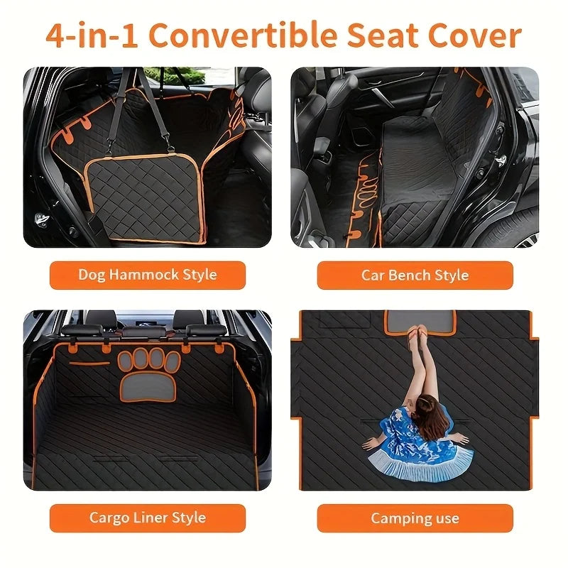 NONECN Dog Hammock Seat Cover For Cars Waterproof Anti Slip