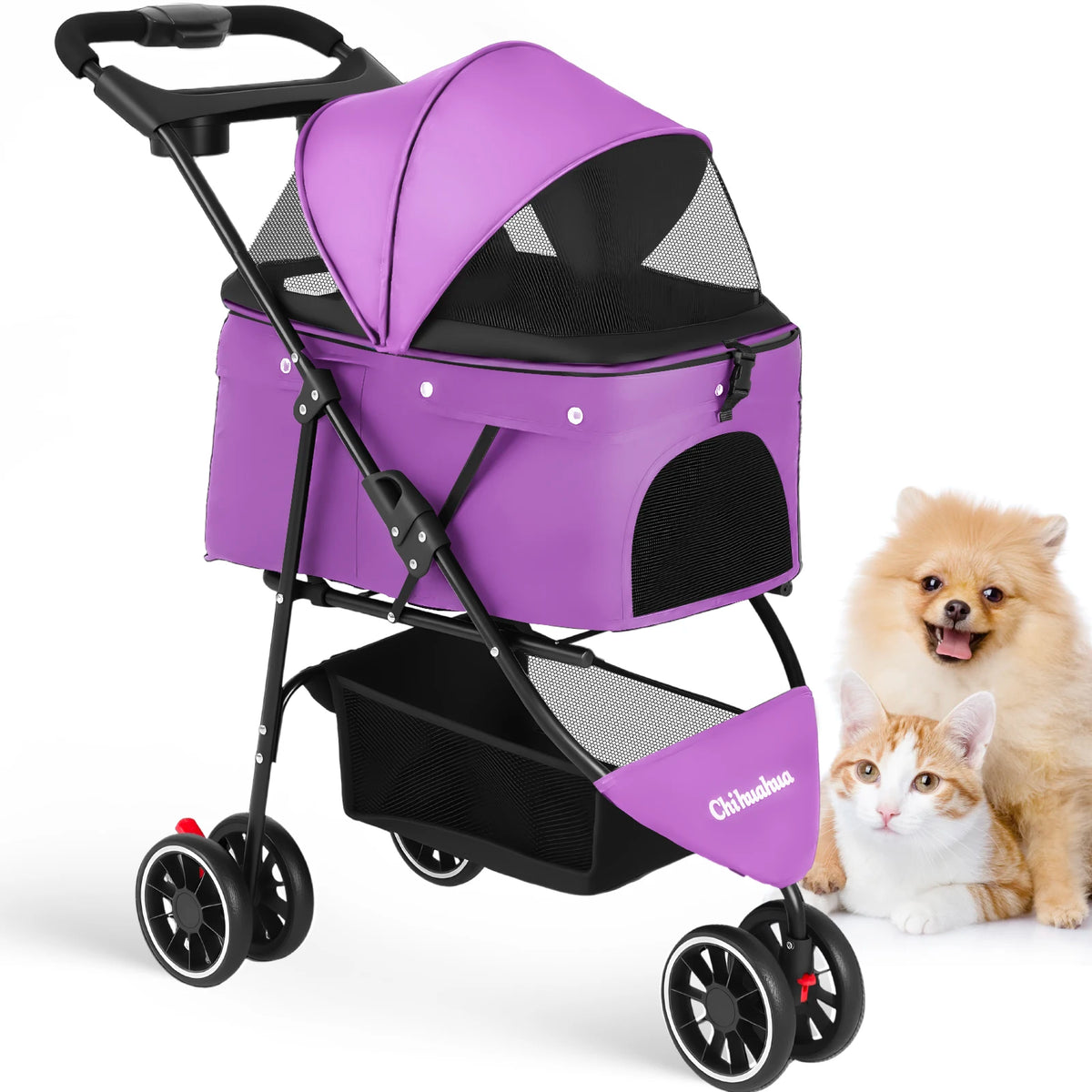 CHIHUAHUA Pet Stroller Foldable Carrier For Small Dogs And Cats