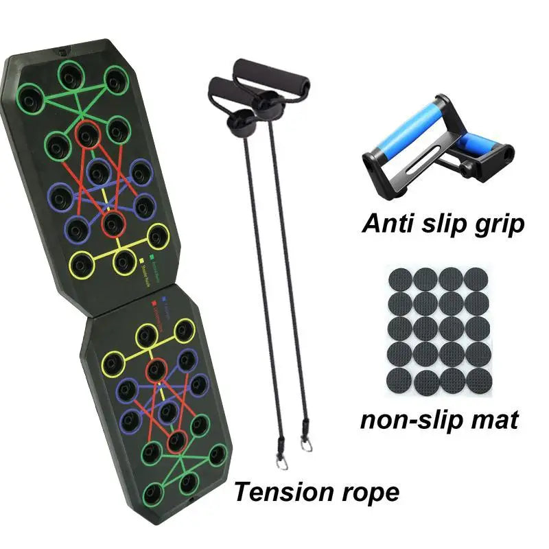 Portable Push Up Board Set With Handles Foldable Fitness Equipment
