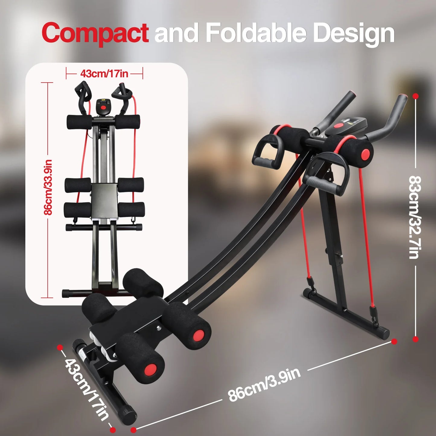 Abdominal Trainer Fitness Machine With Foldable Core Workout Kit