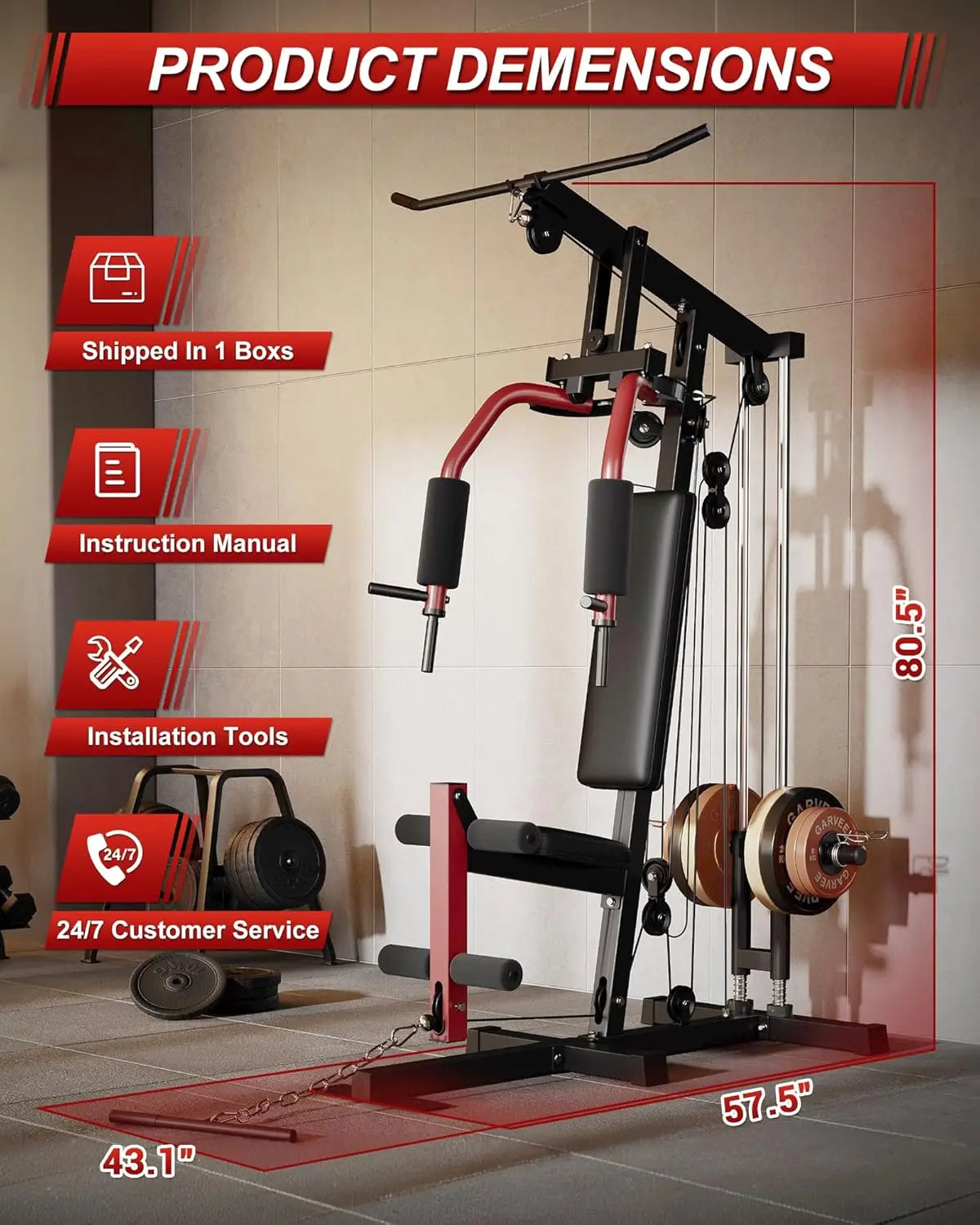 HiMISS Home Gym Machine For Full Body Strength Training System
