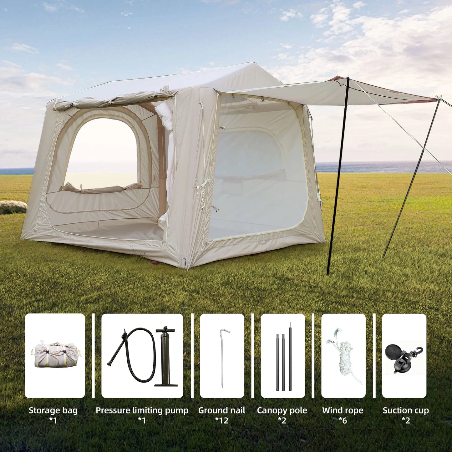 Inflatable Camping Tent With Easy Setup And Waterproof Design