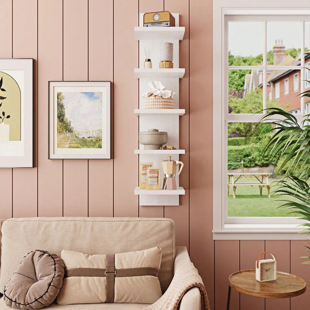 Five Tier Wall Mounted Shelf Display Rack For Bedroom Living Room