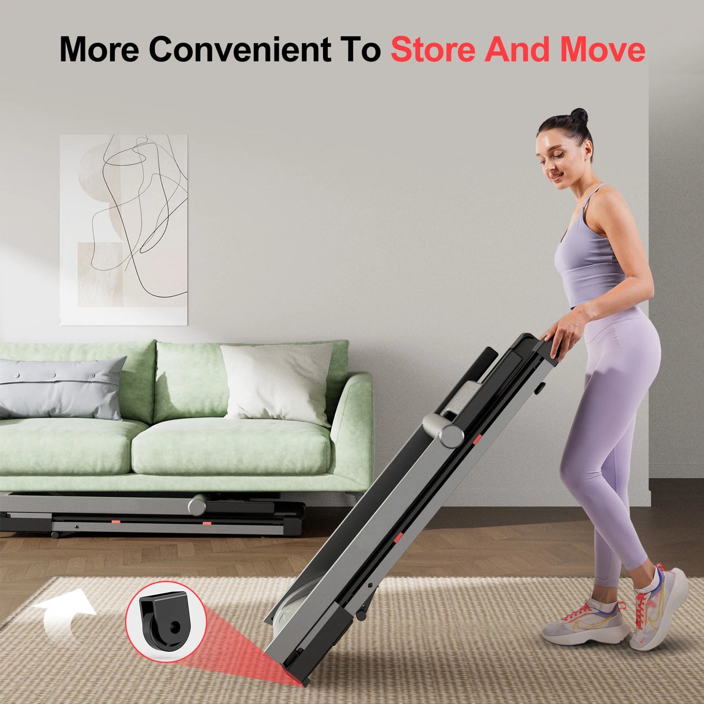 Superun 3.5HP Foldable Incline Treadmill With Bluetooth App Monitoring