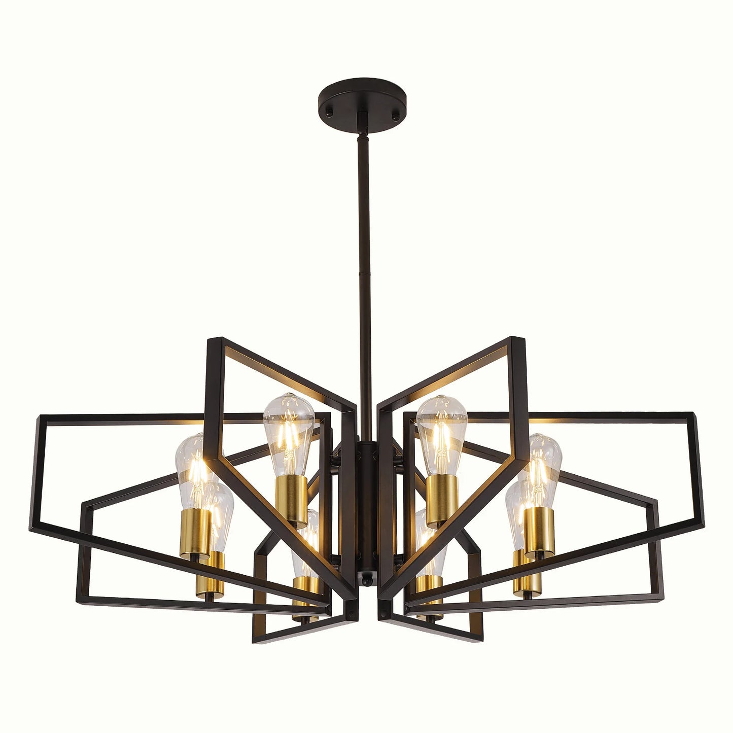 Modern Geometric 8 Light Adjustable Chandelier For Dining Area