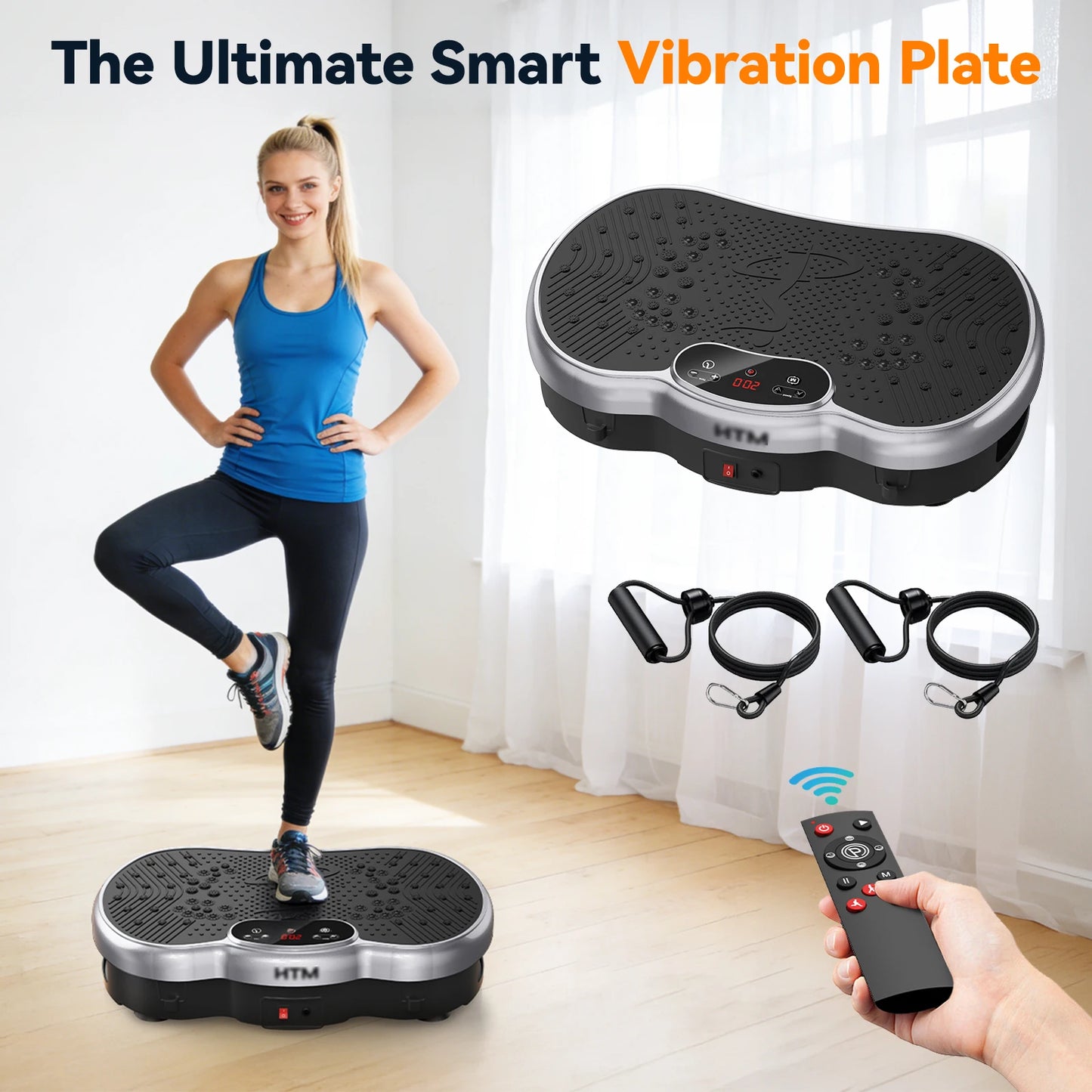 HTMM Calorie Tracking Vibration Plate For Home Gym Muscle Toning