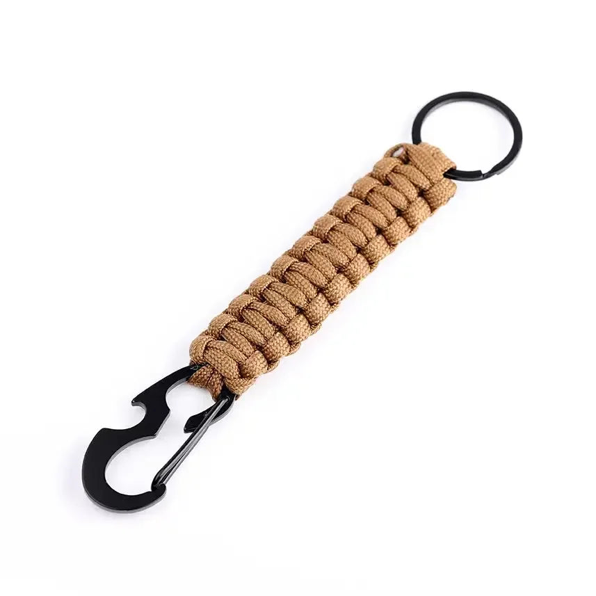 Paracord Keychain With Carabiner And Bottle Opener For Outdoors