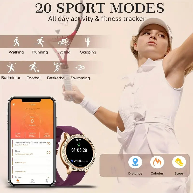Smart Watches for Women Android iPhone Touch Screen Fitness Tracker