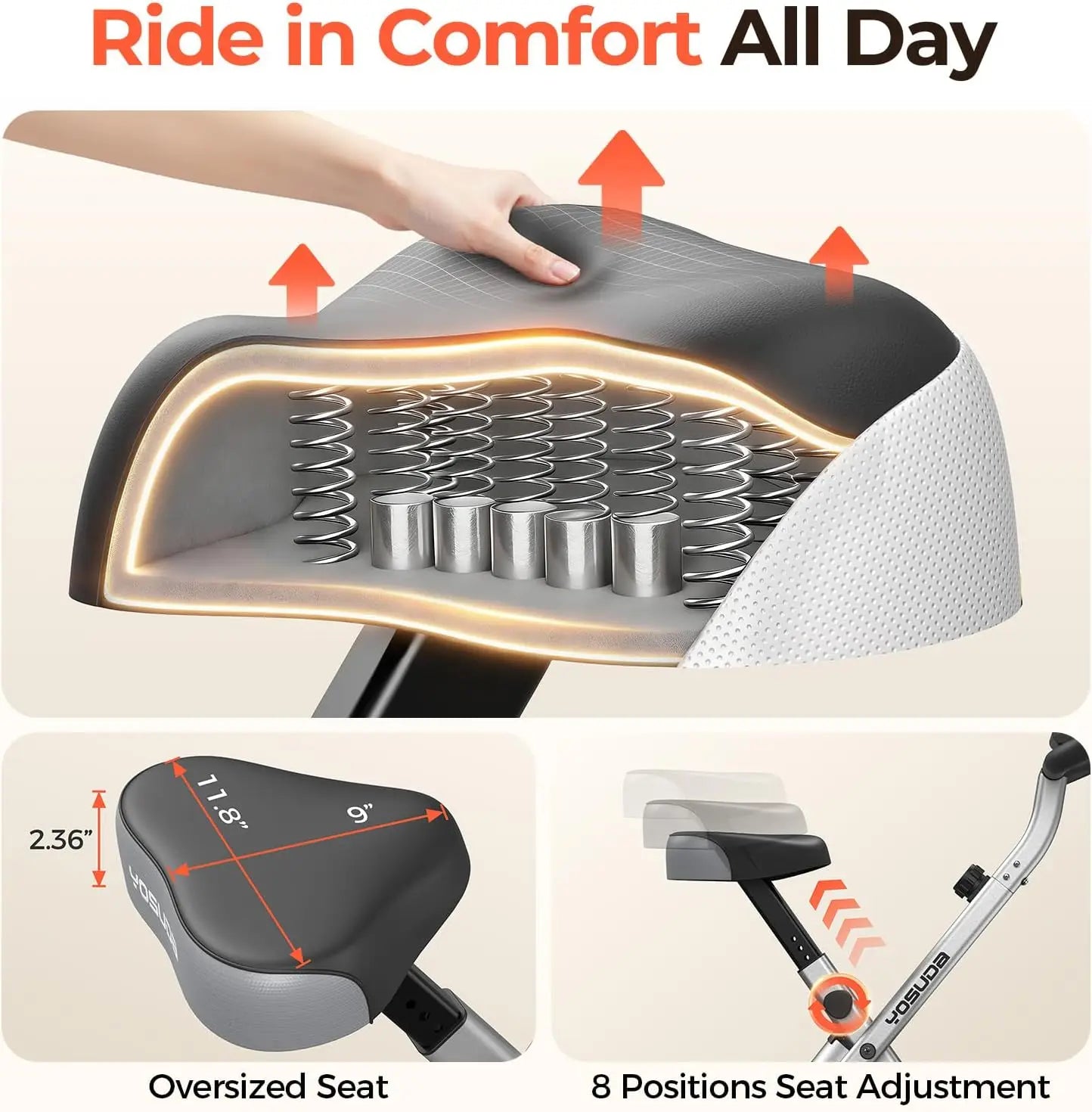 Yosuda Folding Exercise Bike Compact Stationary Bike For Home Gym