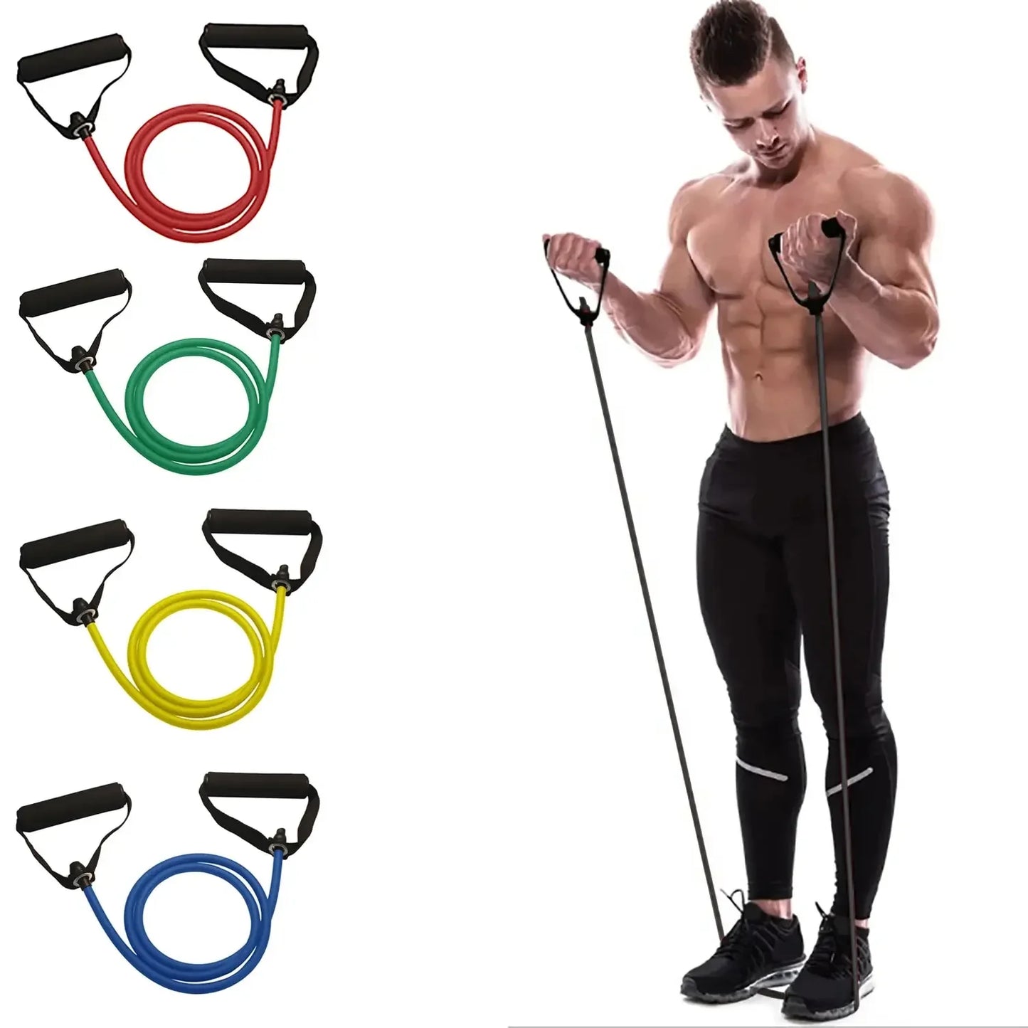 Resistance Bands With Handles For Home Gym Exercise Training