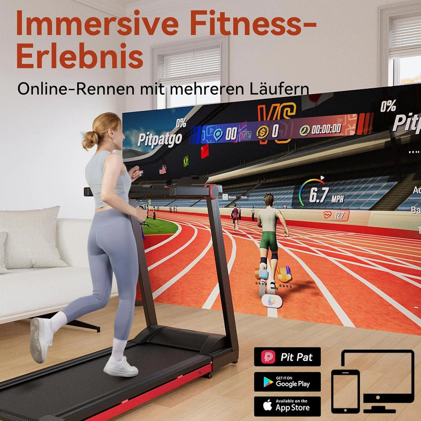Superun 3.5HP Foldable Treadmill With 6 Percent Incline Bluetooth LCD