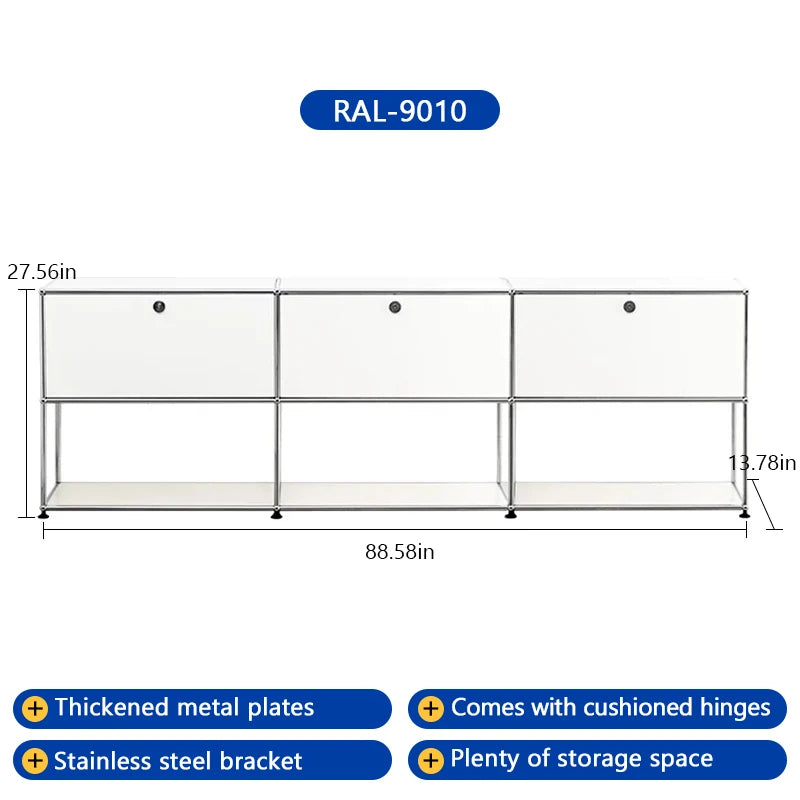 Bigcityfur TV Stand Storage Cabinet Corner Metal Living Room Furniture